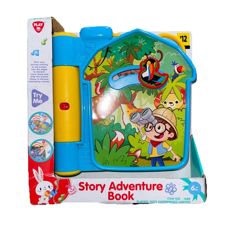 PlayGo Story Adventure Book Interactive Kids Toy 6m+ Storybook Music Jungle